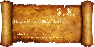 Hadházi Máté névjegykártya