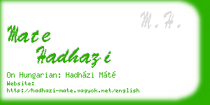 mate hadhazi business card