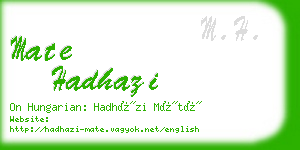 mate hadhazi business card